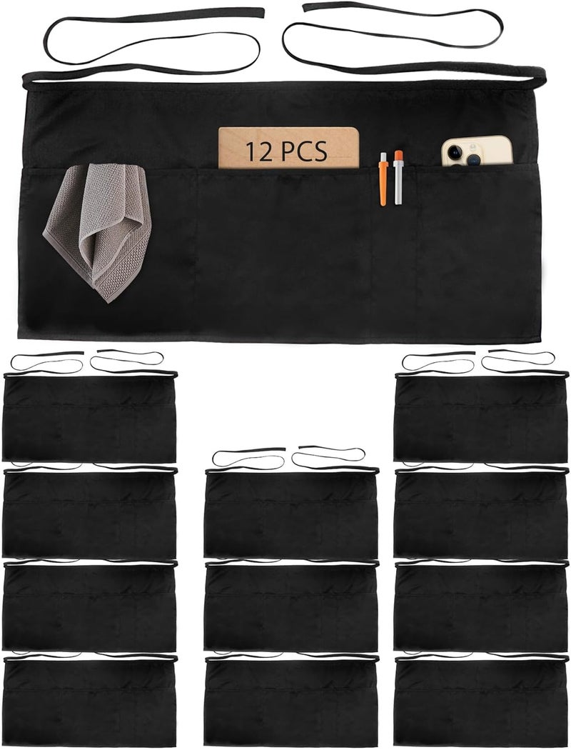 Xeoxarel Aprons with 4 Pockets (Available in 3 Pack / 7 Pack) 23.5'' X 11.5'' - Image 1